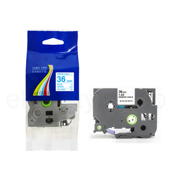 Taśma do Brother TZe-FX263 36mm 8m biała taśma niebieski napis  flexi elastyczna