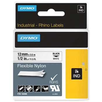 Dymo Rhino 18488 12mm 3,5m biała Nylonowa
