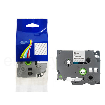 Taśma do Brother TZe-155 24mm 8m przeźroczysta taśma biały napis