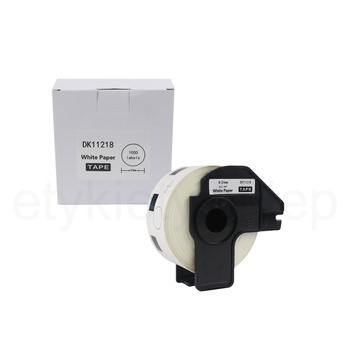 Etykiety do Brother DK-11218 czarny nadruk na białym tle, 24 mm średnicy 1000szt etykiet na rolce