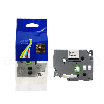 Taśma do Brother TZe-354 24mm 8m czarna taśma złoty napis