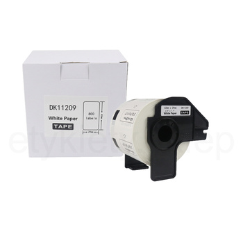 Etykiety do Brother DK-11209 czarny nadruk na białym tle, 62mm x 29mm 800szt etykiet na rolce