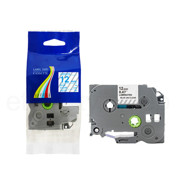 Taśma do Brother TZe-133 12mm 8m przeźroczysta taśma niebieski napis