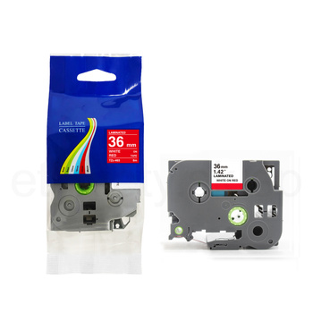 Taśma do Brother TZe-465 36mm 8m czerwona taśma biały napis