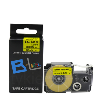 Taśma do Casio XR-12YW 12mm 8m żółta taśma czarny napis