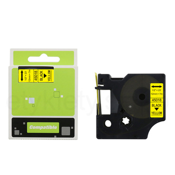 Taśma do Dymo D1 45018 12mm 7m żółta taśma czarny napis S0720580