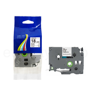 Taśma do Brother TZe-241 18mm 8m biała taśma czarny napis