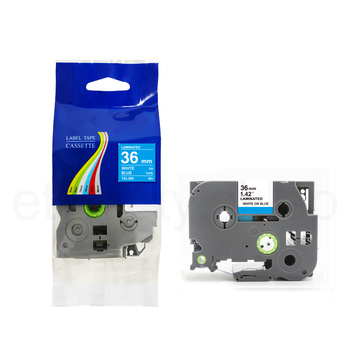 Taśma do Brother TZe-565 36mm 8m niebieska taśma biały napis