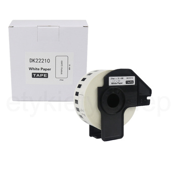 Taśma do Brother DK-22210 czarny nadruk na białym tle, 29mm x 30,48 metrów na rolce