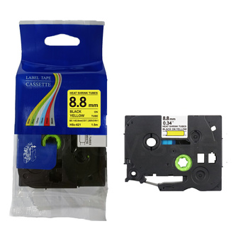 Rurka termokurczliwa do Brother Hse-621 8.8mm 1.5m ø2.6mm-5.1mm żółta rurka czarny nadruk