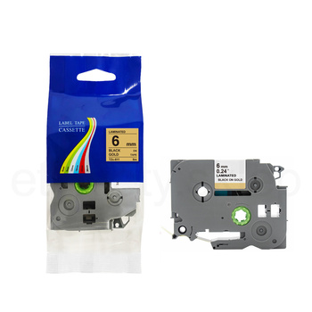 Taśma do Brother TZe-811 6mm 8m złota taśma czarny napis