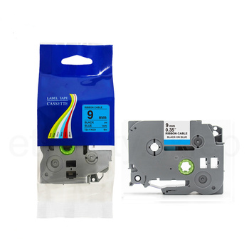 Taśma do Brother TZe-FX521 9mm 8m niebieska taśma czarny napis flexi elastyczna