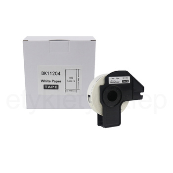 Etykiety do Brother DK-11204 czarny nadruk na białym tle, 17mm x 54mm 400szt etykiet na rolce