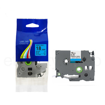 Taśma do Brother TZe-FX541 18mm 8m niebieska taśma czarny napis flexi elastyczna