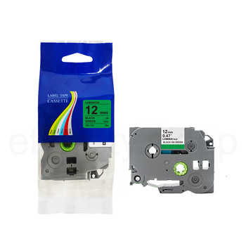 Taśma do Brother TZe-731 12mm 8m zielona taśma czarny napis