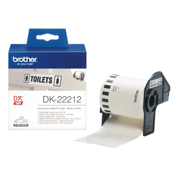 Taśma Brother DK-22212 czarny nadruk na białym tle, 62mm x 15,24 metrów na rolce FOLIOWA oryginalna