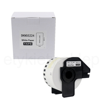 Taśma do Brother DK-N55224 czarny nadruk na białym tle, 54mm x 30,48 metrów na rolce BEZ KLEJU