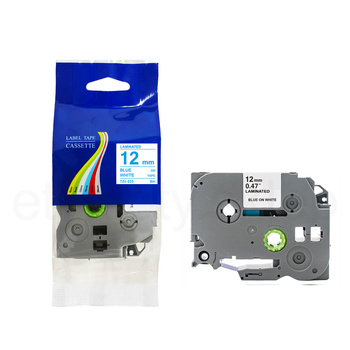 Taśma do Brother TZe-233 12mm 8m biała taśma niebieski napis