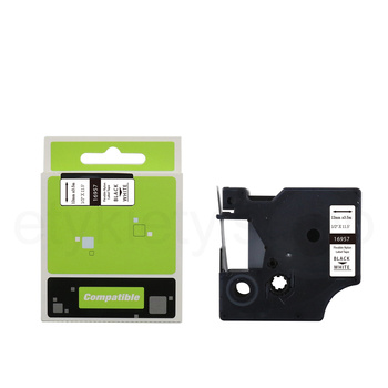 Taśma do Dymo Rhino 16957 12mm 3.5m biała taśma czarny napis NYLONOWA