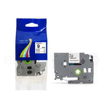 Taśma do Brother TZe-221 9mm 8m biała taśma czarny napis