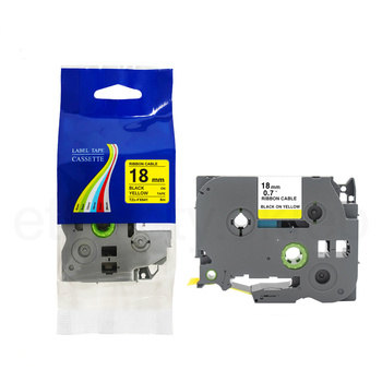 Taśma do Brother TZe-FX641 18mm 8m żółta taśma czarny napis flexi elastyczna