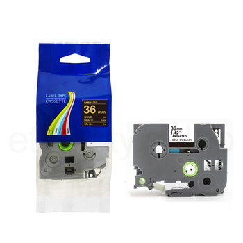 Taśma do Brother TZe-364 36mm 8m czarna taśma złoty napis