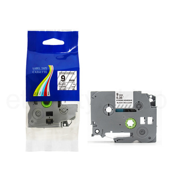 Taśma do Brother TZe-S121 9mm 8m przeźroczysta taśma czarny napis mocny klej strong