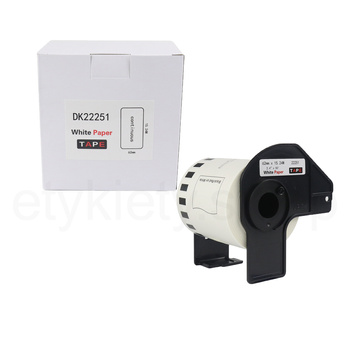 Taśma do Brother DK-22251 czarny i czerwony nadruk na białym tle, 62mm x 15,24 metrów na rolce CZERWONY NAPIS