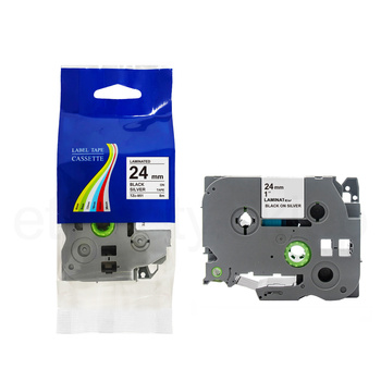 Taśma do Brother TZe-951 24mm 8m srebrna taśma czarny napis