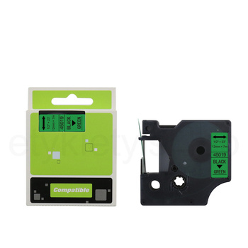 Taśma do Dymo D1 45019 12mm 7m zielona taśma czarny napis S0720590