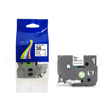 Taśma do Brother TZe-FX261 36mm 8m biała taśma czarny napis flexi elastyczna