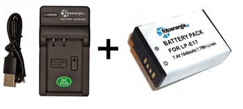 Zestaw akumulator do Canon LP-E17 + ładowarka LP-E17 LPE17