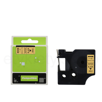 Taśma do Dymo D1 53723 24mm 7m złota taśma czarny napis