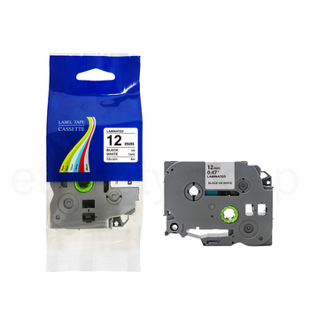 Taśma do Brother TZe-231 12mm 8m biała taśma czarny napis