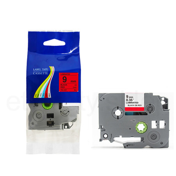 Taśma do Brother TZe-421 9mm 8m czerwona taśma czarny napis