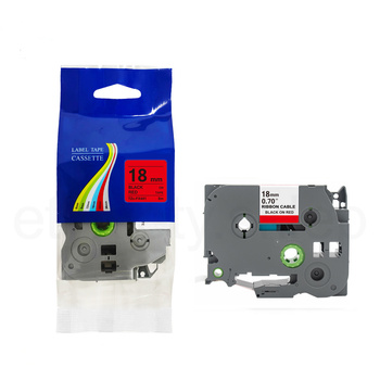 Taśma do Brother TZe-FX441 18mm 8m czerwona taśma czarny napis flexi elastyczna