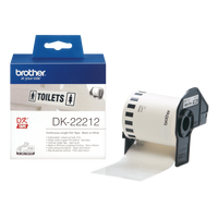 Taśma Brother DK-22212 czarny nadruk na białym tle, 62mm x 15,24 metrów na rolce FOLIOWA oryginalna