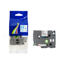 Taśma do Brother TZe-153 24mm 8m przeźroczysta taśma niebieski napis