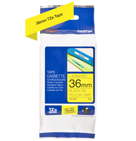 Taśma Brother TZe-661 36mm 8m żółta taśma czarny napis oryginalna