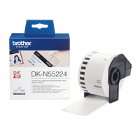 Taśma Brother DK-N55224 czarny nadruk na białym tle, 54mm x 30,48 metrów na rolce BEZ KLEJU oryginalna