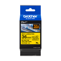 Taśma Brother TZe-SL661 36mm 8m żółta taśma czarny napis samolaminująca oryginalna