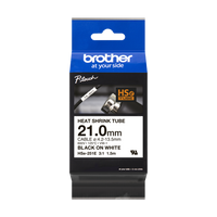 Rurka termokurczliwa Brother HSe-251E 21mm 1.5m ø4.2mm-13.5mm biała rurka czarny nadruk oryginalna