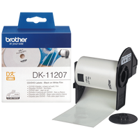 Etykiety Brother DK-11207 czarny nadruk na białym tle, 58 mm średnicy 100szt etykiet na rolce FOLIOWE oryginalna