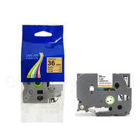 Taśma do Brother TZe-861 36mm 8m złota taśma czarny napis