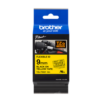 Taśma Brother TZe-FX621 9mm 8m żółta taśma czarny napi flexi elastyczna
