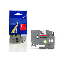 Taśma do Brother TZe-425 9mm 8m czerwona taśma biały napis