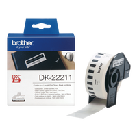 Taśma Brother DK-22211 czarny nadruk na białym tle, 29mm x 15,24 metrów na rolce FOLIOWA oryginalna