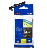 Taśma Brother TZe-335 12mm 8m czarna taśma biały napis oryginalna