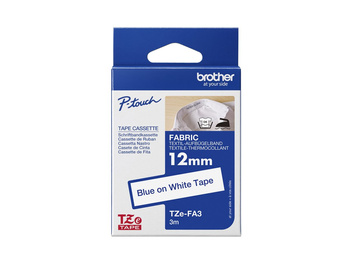 Taśma Brother TZe-FA3 12mm 3m biała wprasowanka oryginalna
