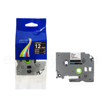 Taśma do Brother TZe-335 12mm 8m czarna taśma biały napis